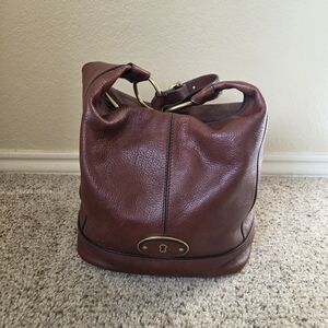 Fossil Maddox Leather Shoulder Bucket Bag